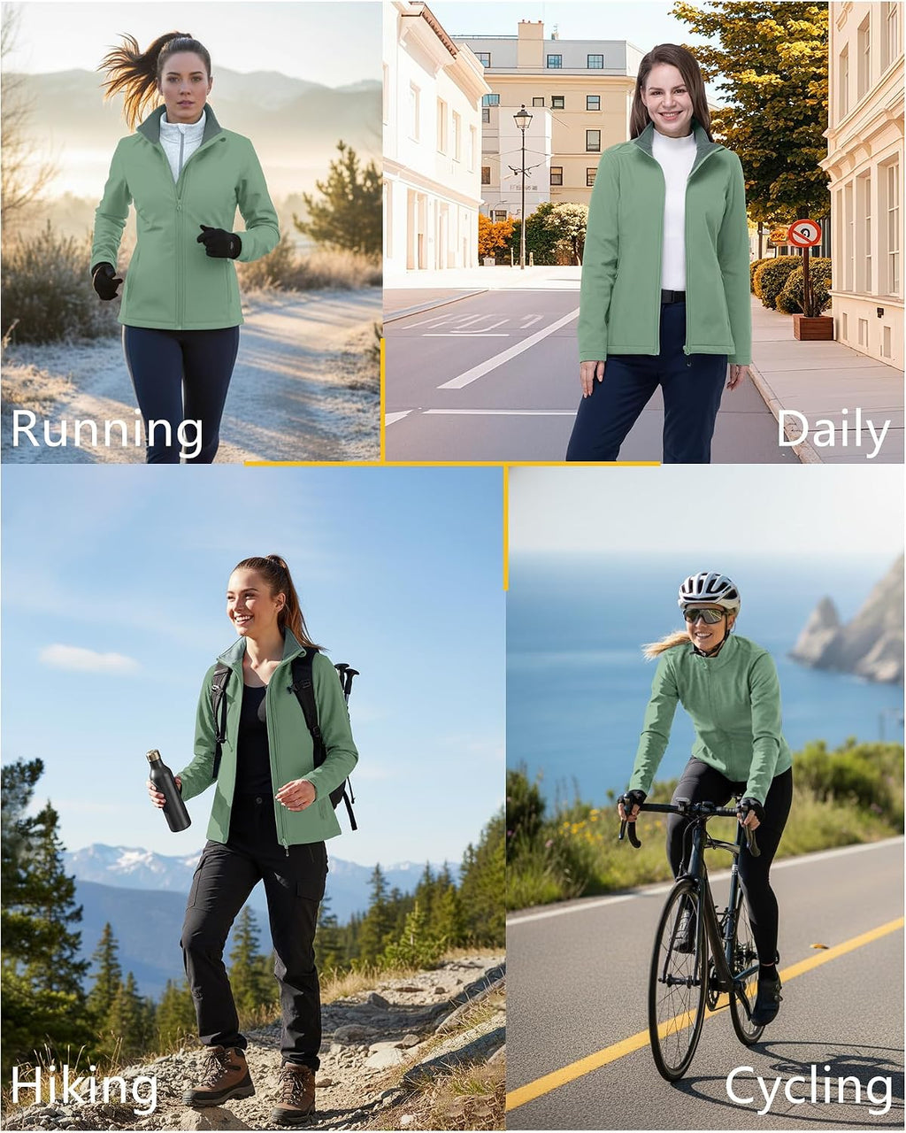33,000ft Women's Waterproof Softshell Jacket Lightweight Fleece Lined Coat