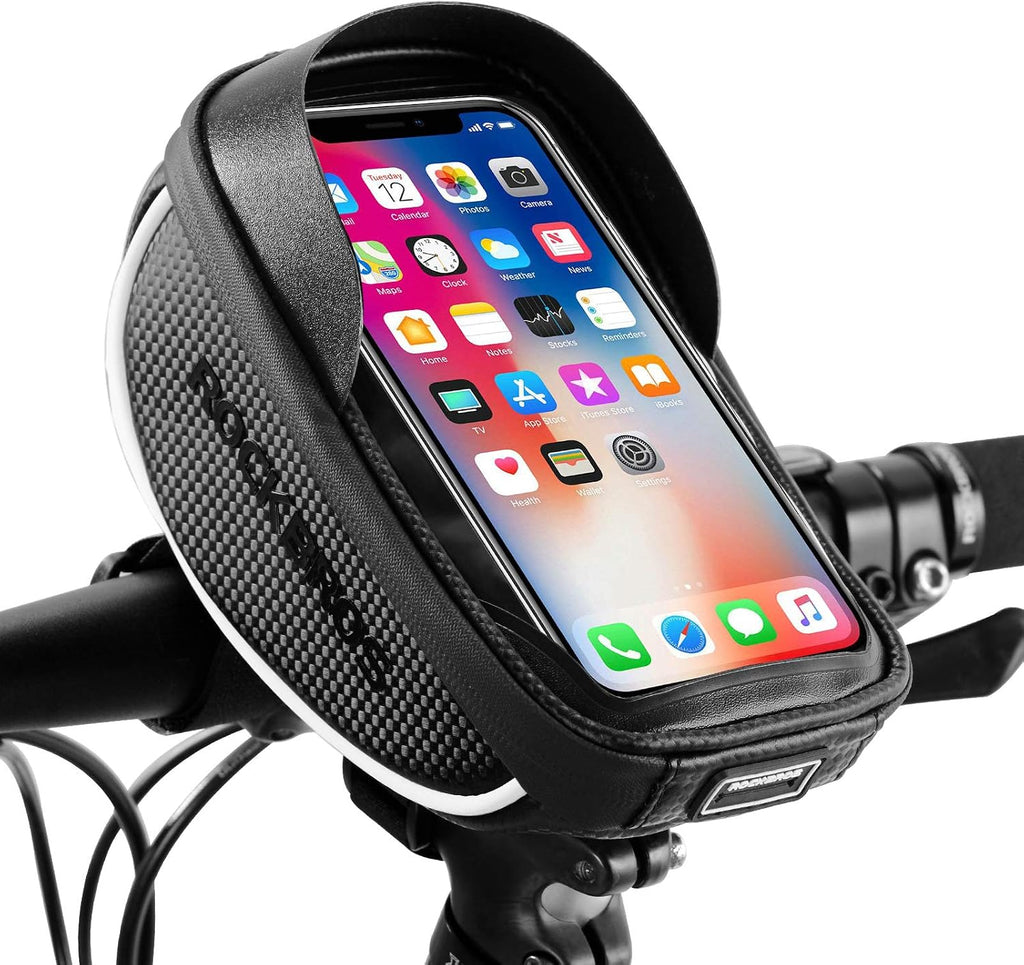 ROCKBROS Bike Phone Mount Bag, Waterproof Handlebar Bag for Cycling