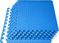 ProsourceFit Exercise Puzzle Mat ½-inch, EVA Interlocking Foam Floor Tiles for Home Gym, Workout Equipment, Kids Play Areas, Blue, 24 SQ FT - 6 Tiles