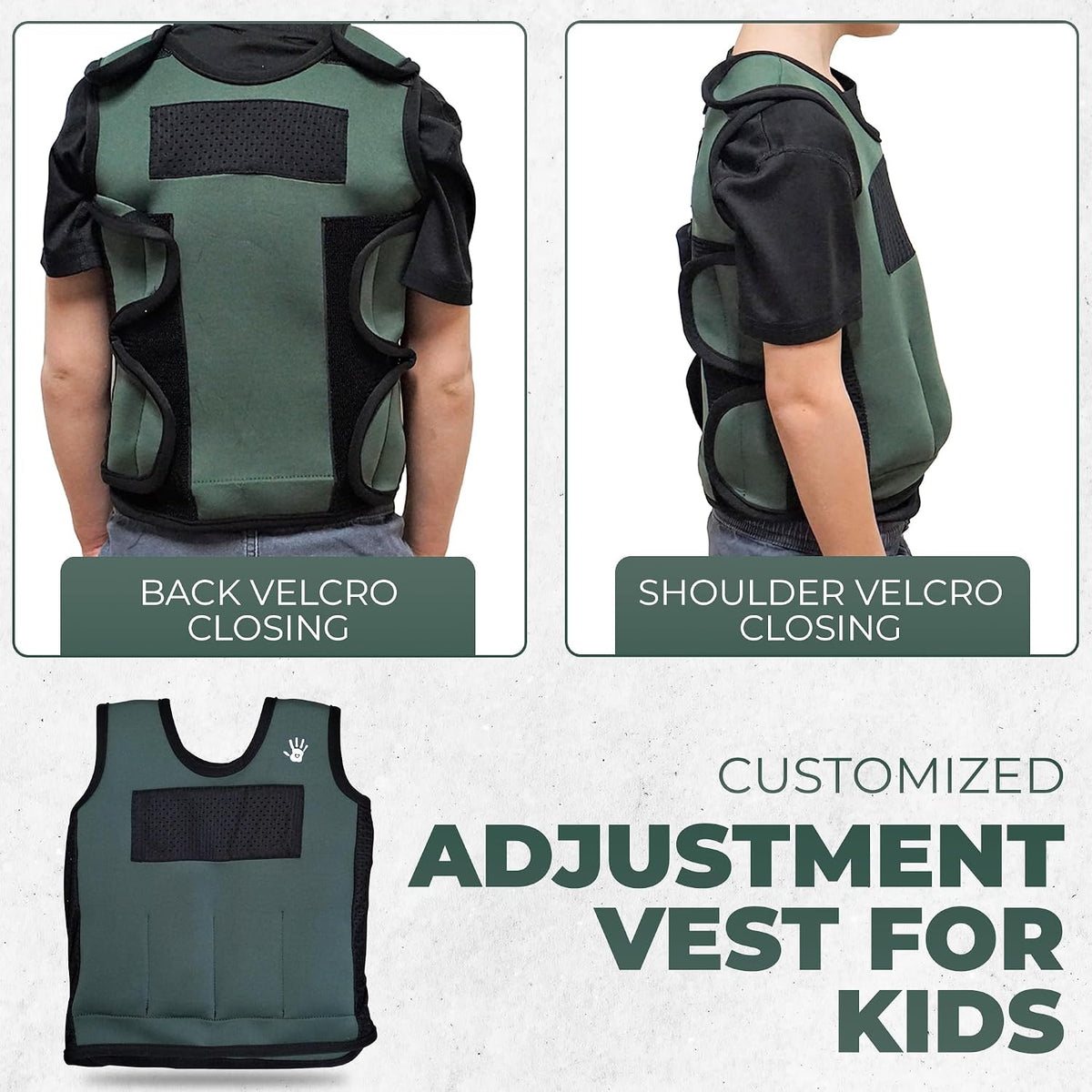 Weighted Vest For Kids - Adjustable Compression Vest With Six Removable Weights Included - Breathable Snug Fit Design