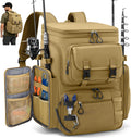 RAINSMORE Fishing Backpack, 45L Large Water-resistant Fishing Tackle Bag