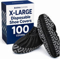 Black XL Disposable Boot and Shoe Covers, Non Slip, 100 Pack