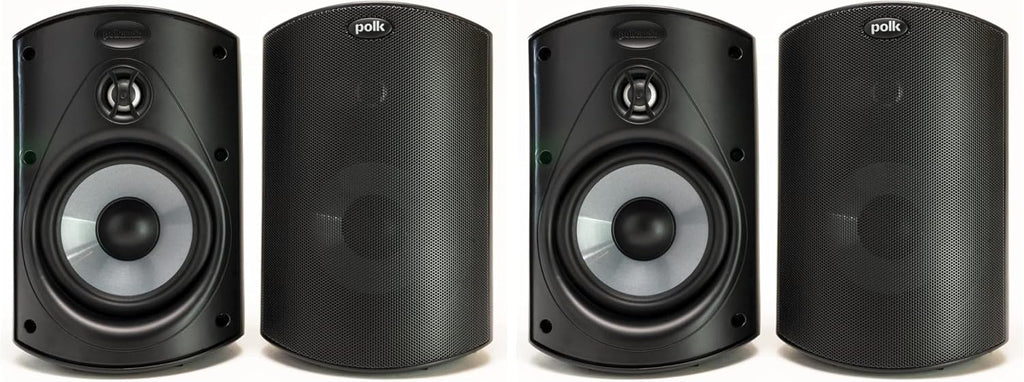 Polk Audio Atrium 4 Outdoor Speakers, Powerful Bass (Pair, Black)