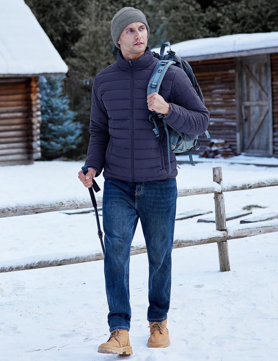 TACVASEN Men's Lightweight Puffer Jacket Quilted Insulated Winter Coat