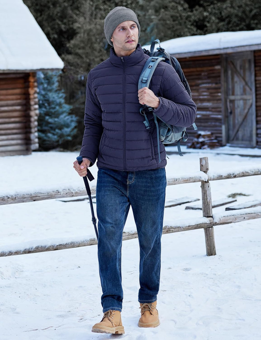 TACVASEN Men's Lightweight Puffer Jacket Quilted Insulated Winter Coat