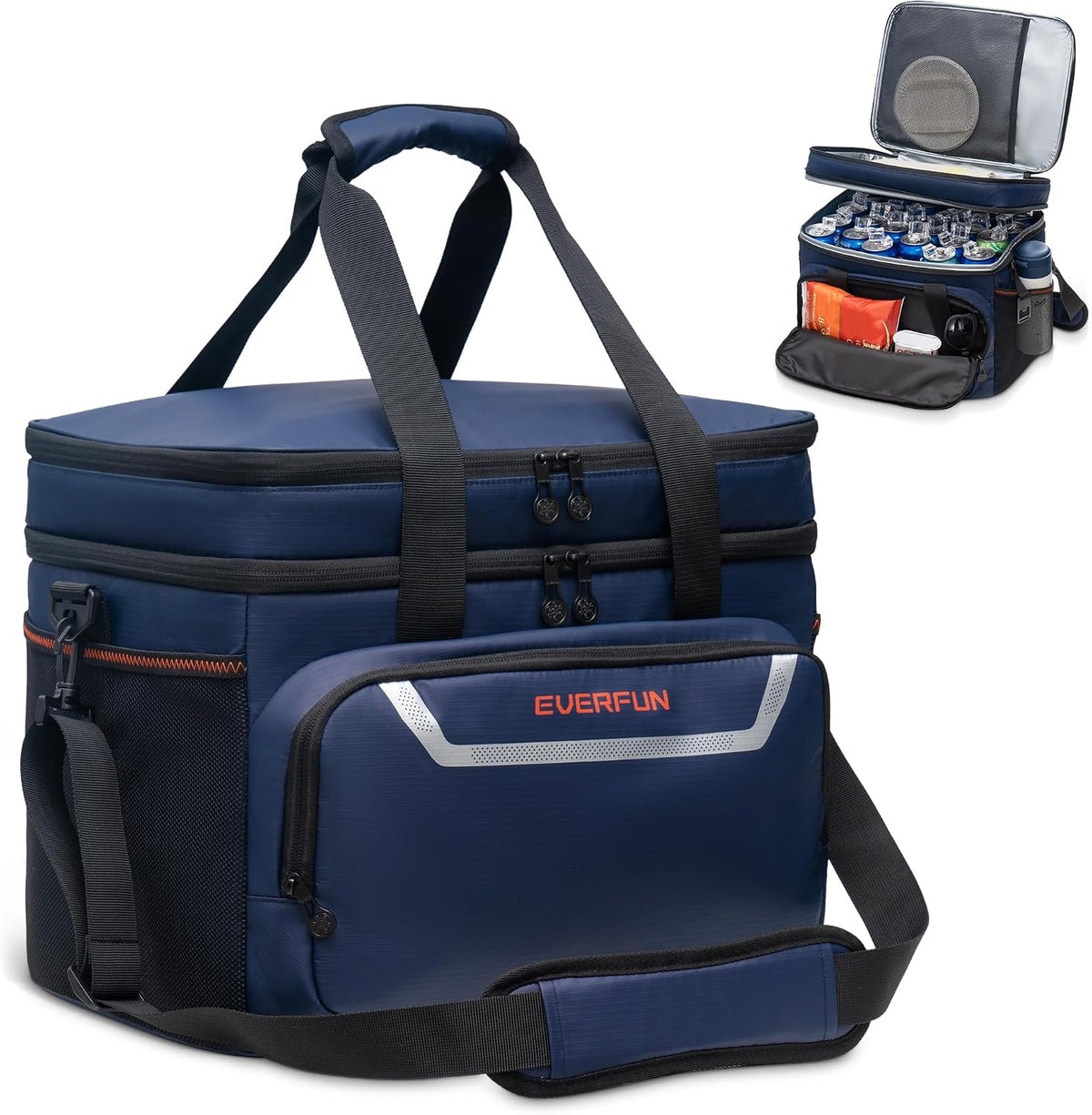 EVERFUN Small Cooler Bag 24 Can Double Deck Waterproof Insulated Lunch Box