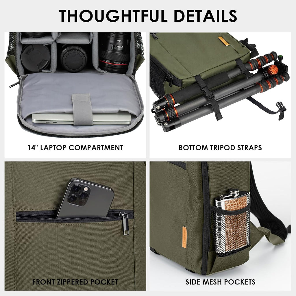 TARION Camera Backpack for Photographers Compact 12L Green TB-S