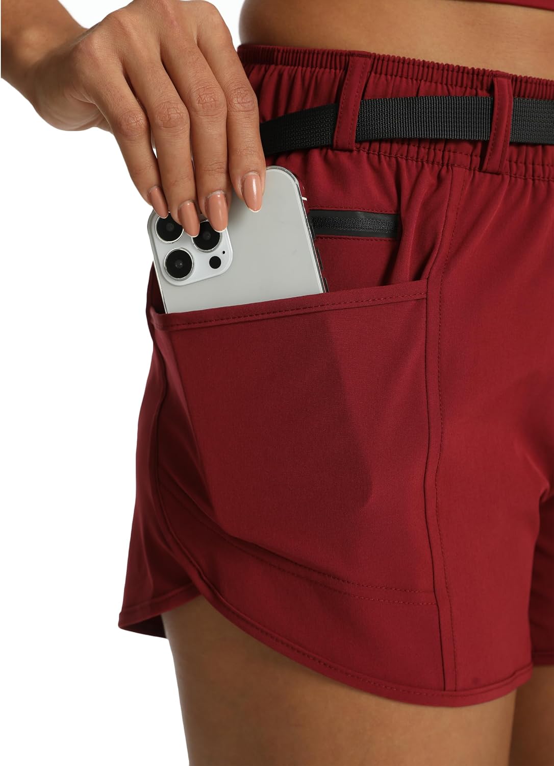 Women's Athletic Hiking Shorts with Liner Quick-Dry Workout Running Shorts