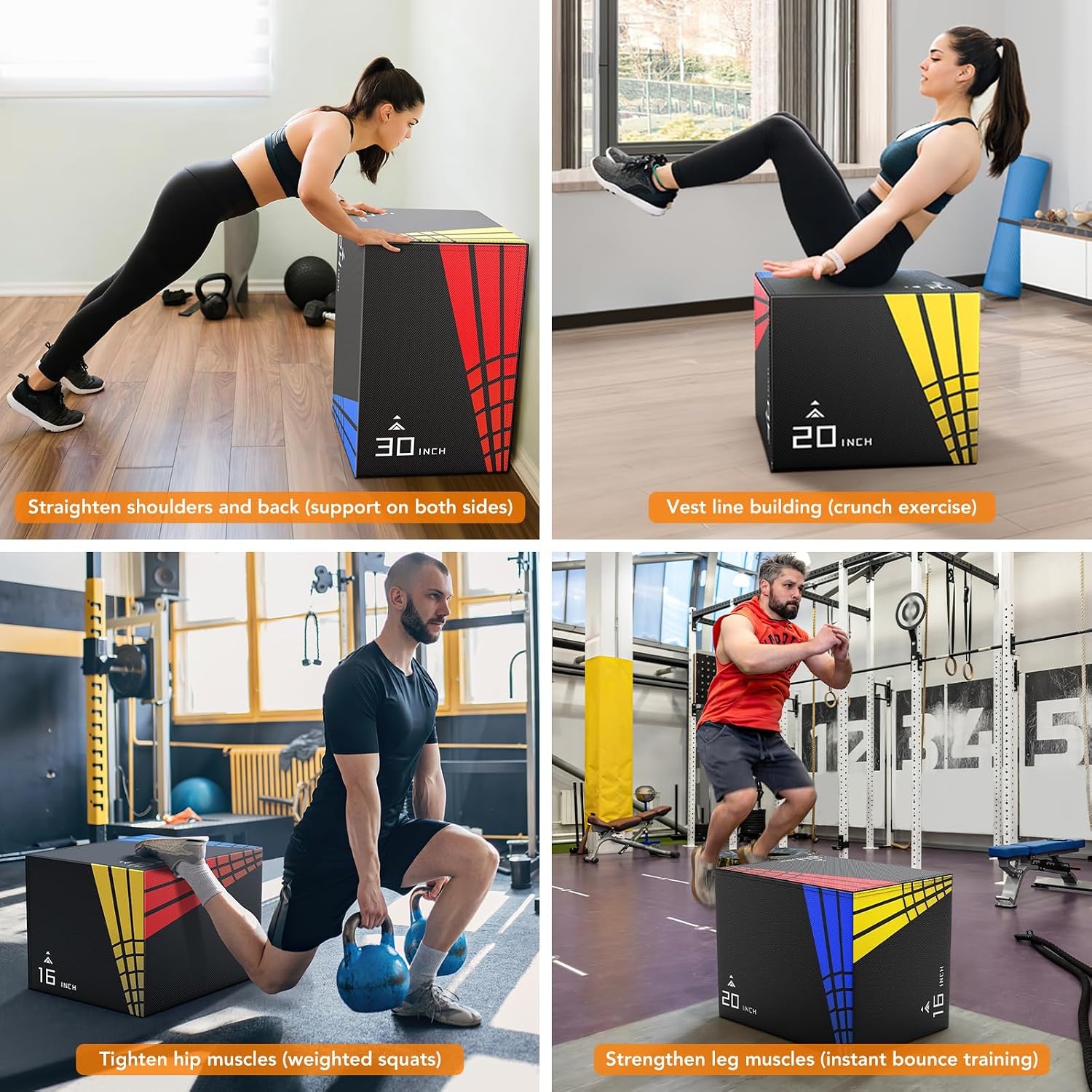 GIKPAL 3-in-1 Foam Plyo Box, Soft Plyometric Jump Box for Home Gym Use