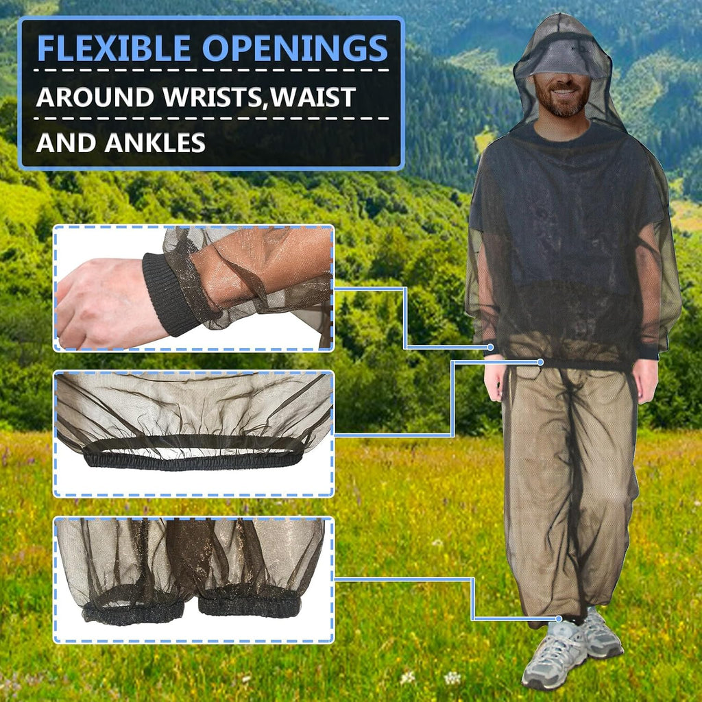 Mosquito Suit for Outdoor Protection from Flies,Gnats,No-See-Ums,Midges-M