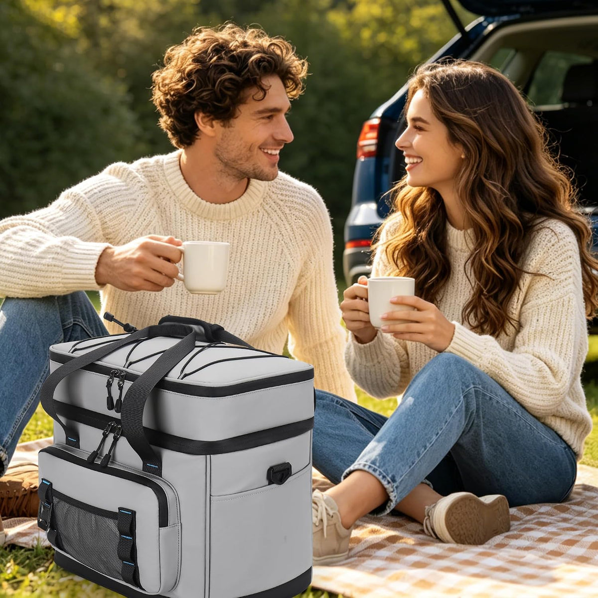 60 Can Insulated Soft Sided Collapsible Cooler Bag Ice Chest