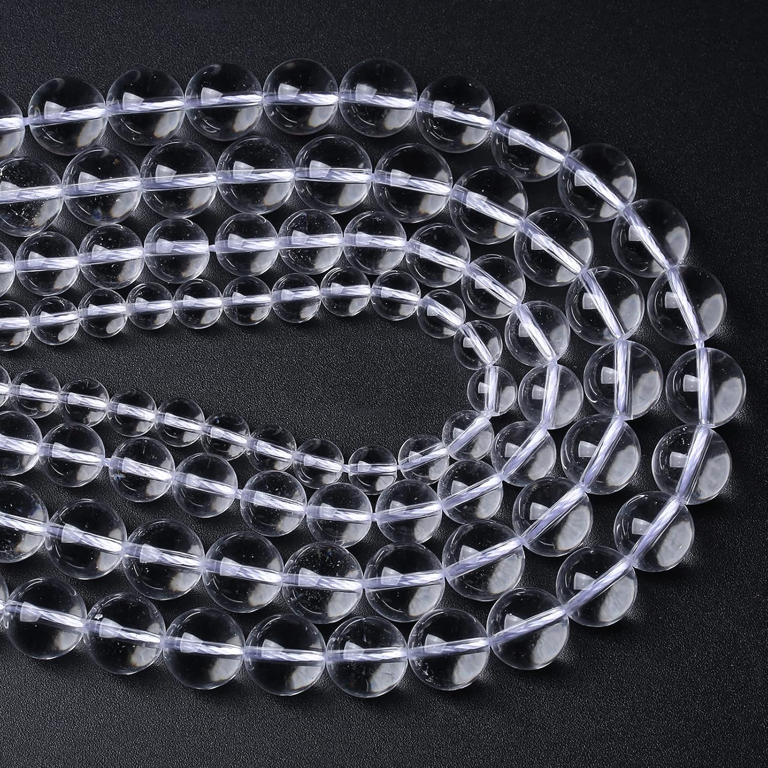 4MM 86PCS Natural Clear White Crystal Quartz Gemstone 3A Grade Round Loose Beads for Jewelry Making DIY Bracelet 1 Strand 15''