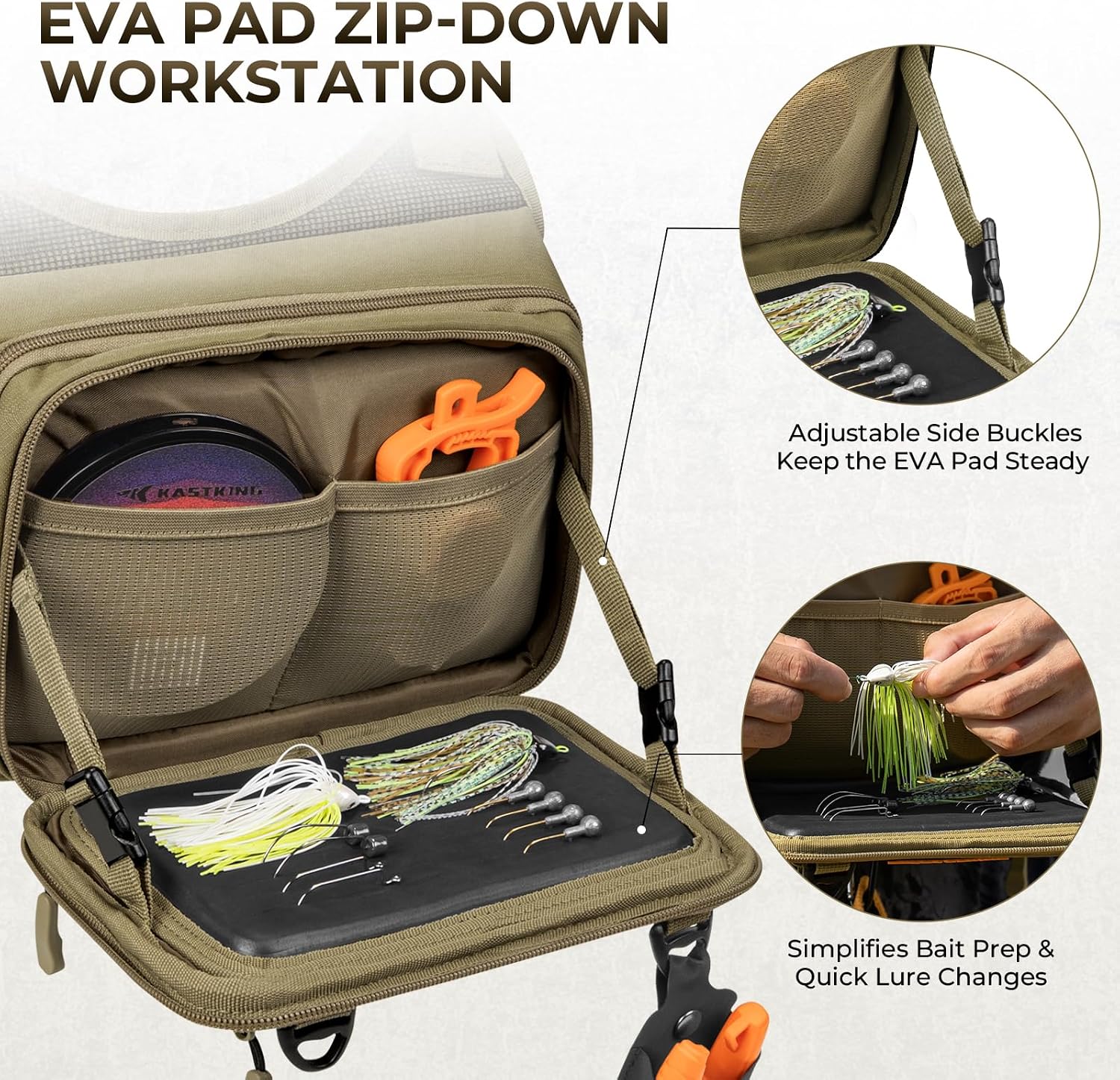 KastKing BaitBoss Water-Resistant Fishing Chest Pack; Fishing Bag for Men