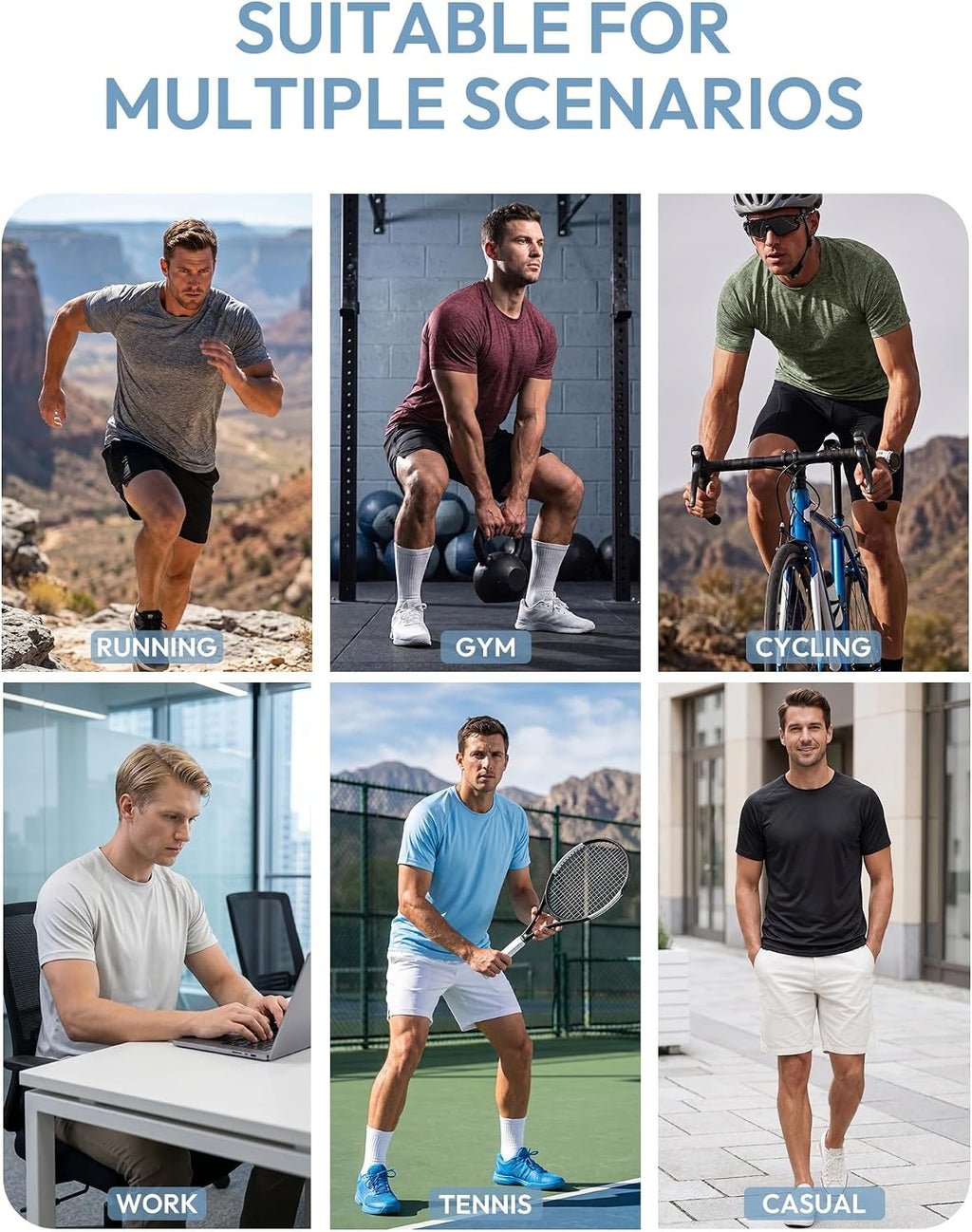 Workout Shirts for Men Short Sleeve Quick Dry Gym T Shirt