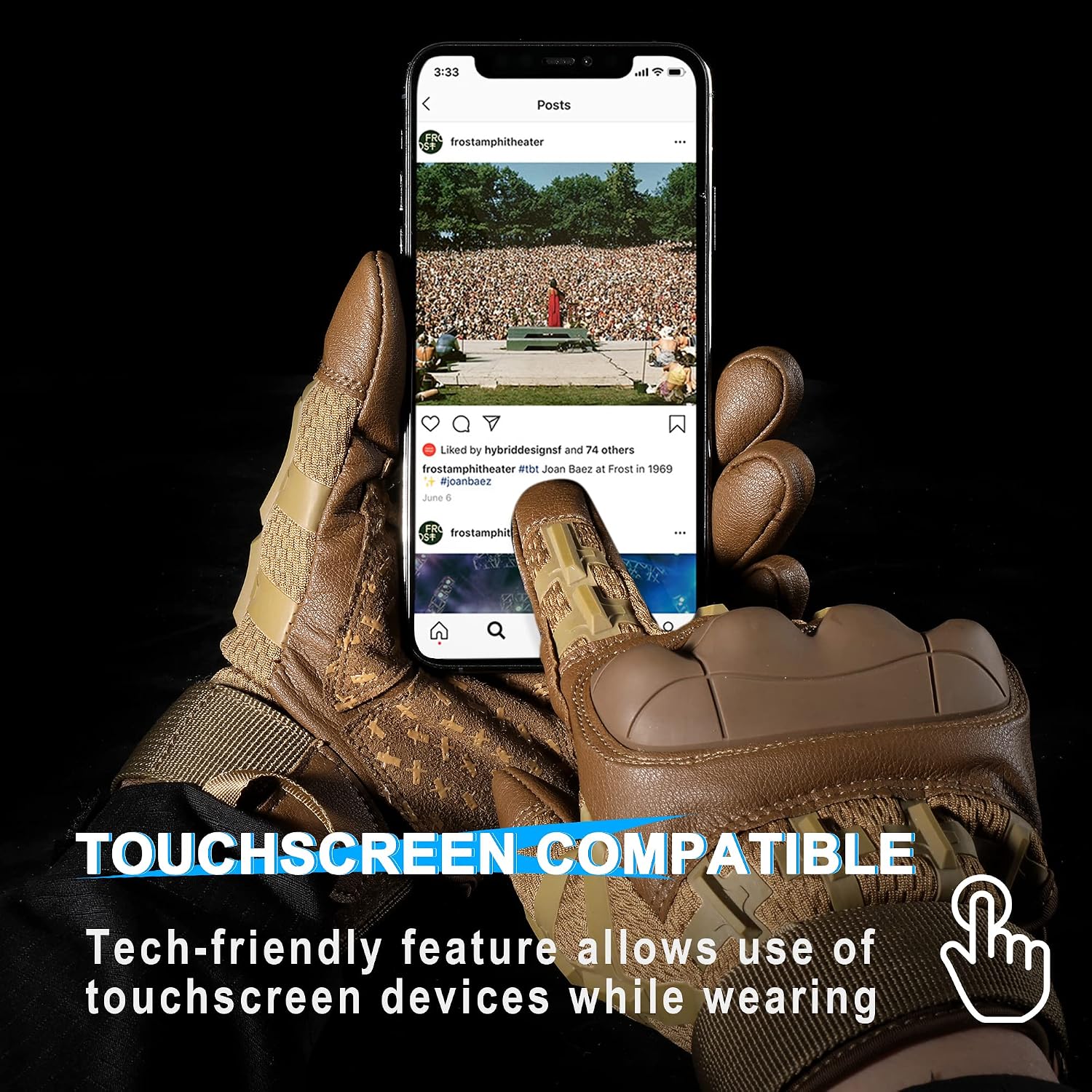 WTACTFUL Tactical Gloves Men Women, Touchscreen Reinforced Palm
