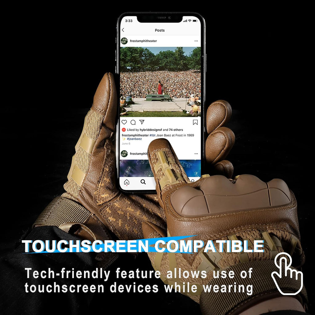 WTACTFUL Tactical Gloves Men Women, Touchscreen Reinforced Palm