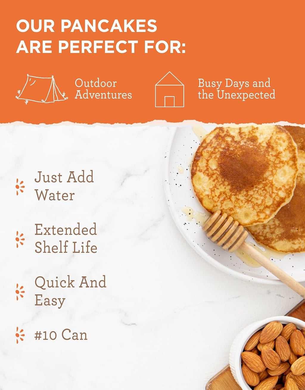 SIMPLE KITCHEN Homestyle Pancake Mix #10 Can, 20 Servings, Camping Meals