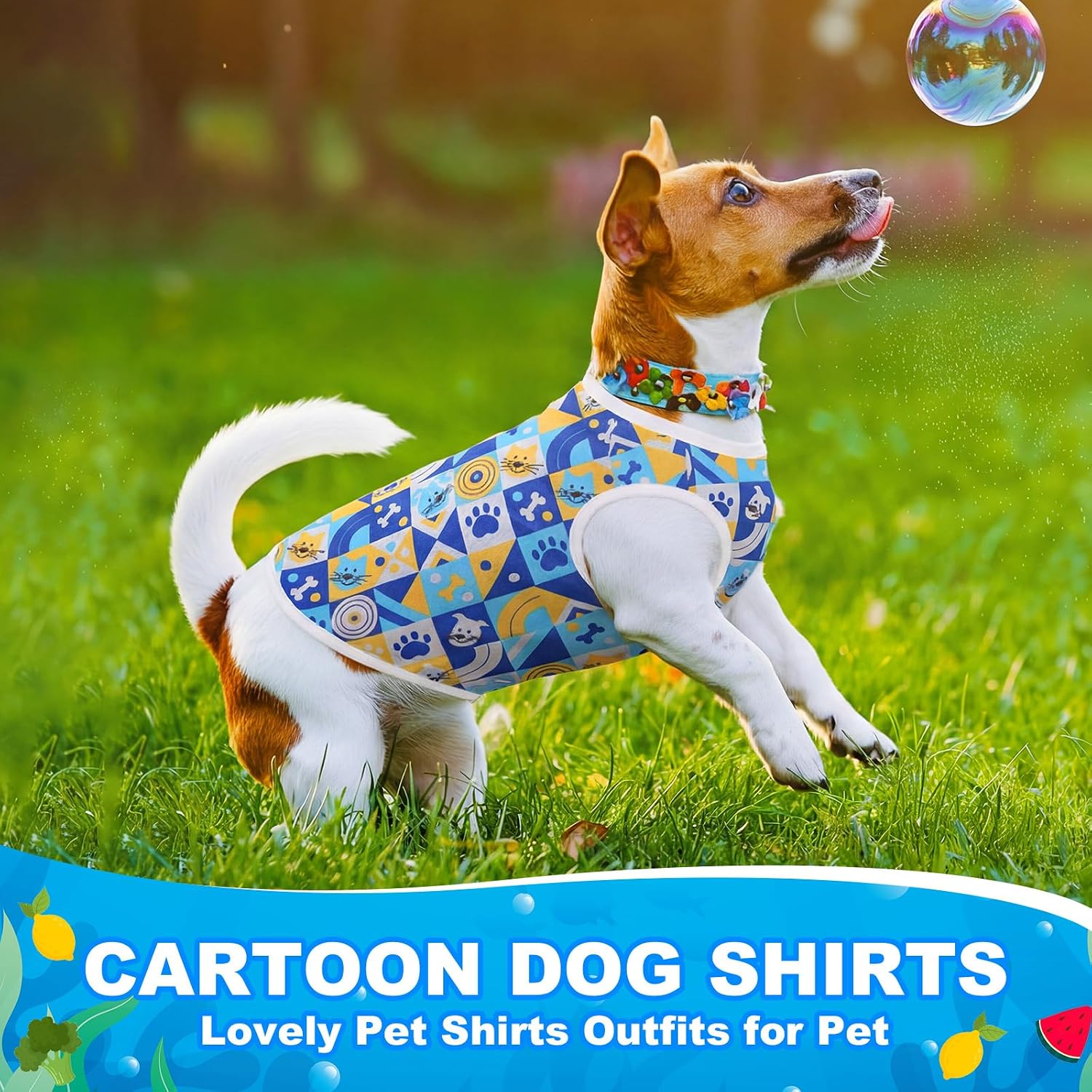Yaomiao 32 Pack Summer Small Dogs Clothes Puppy Shirts Bulk, Breathable Sleeveless Pet T-Shirts, Cute Hawaiian Dog Clothes for Boy & Girl Dogs, Vest Apparel for Puppies Cats(Cartoon Series,S)