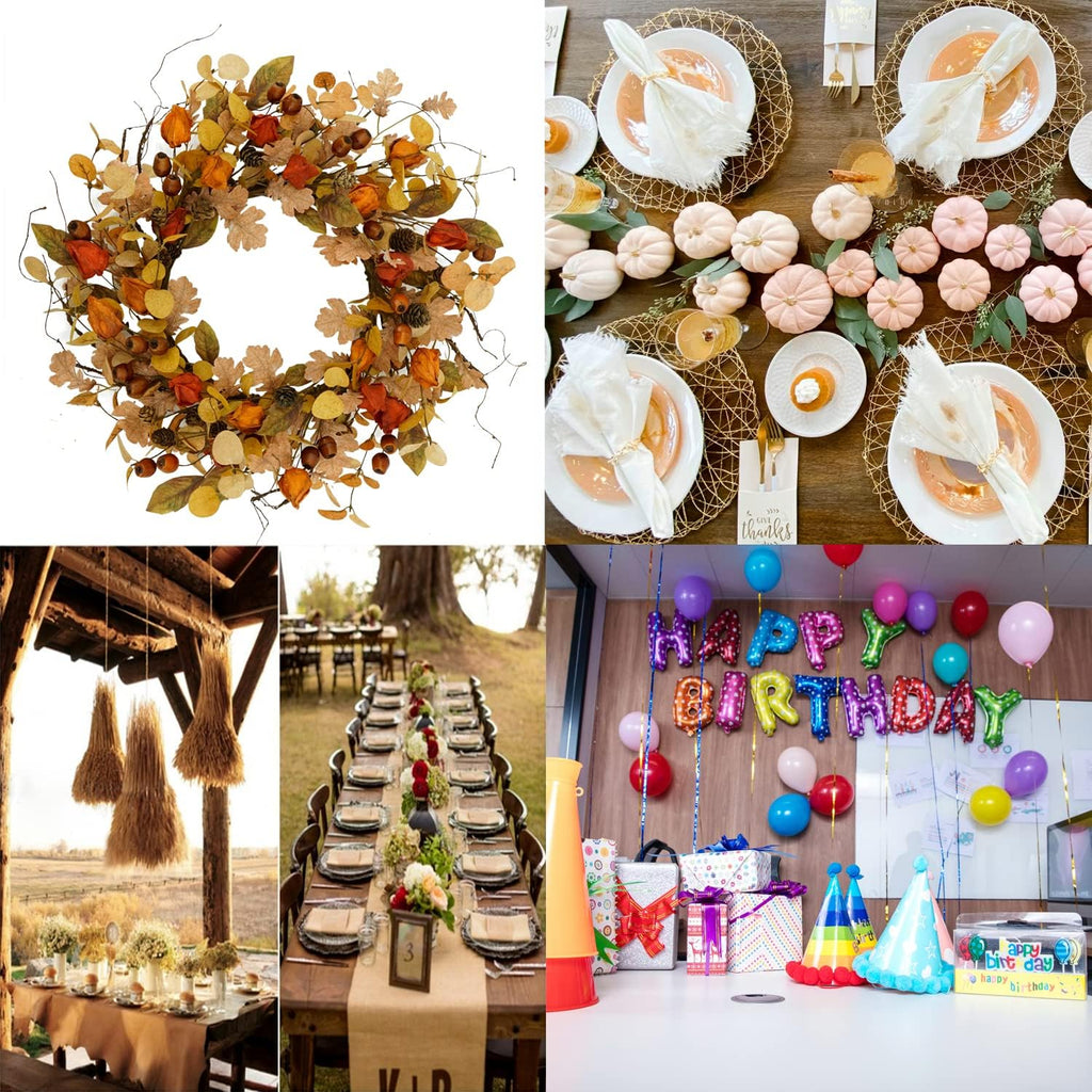 AMF0RESJ Artificial Fall Wreath for Front Door Autumn Wreath for Home Decor