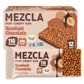 Mezcla Hazelnut Chocolate Puff Crispy Vegan Bars, 11g Protein, 12 Bars