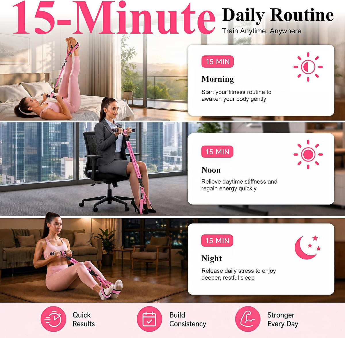 Pedal Resistance Band with Handle, Exercise Bands for AB Workout