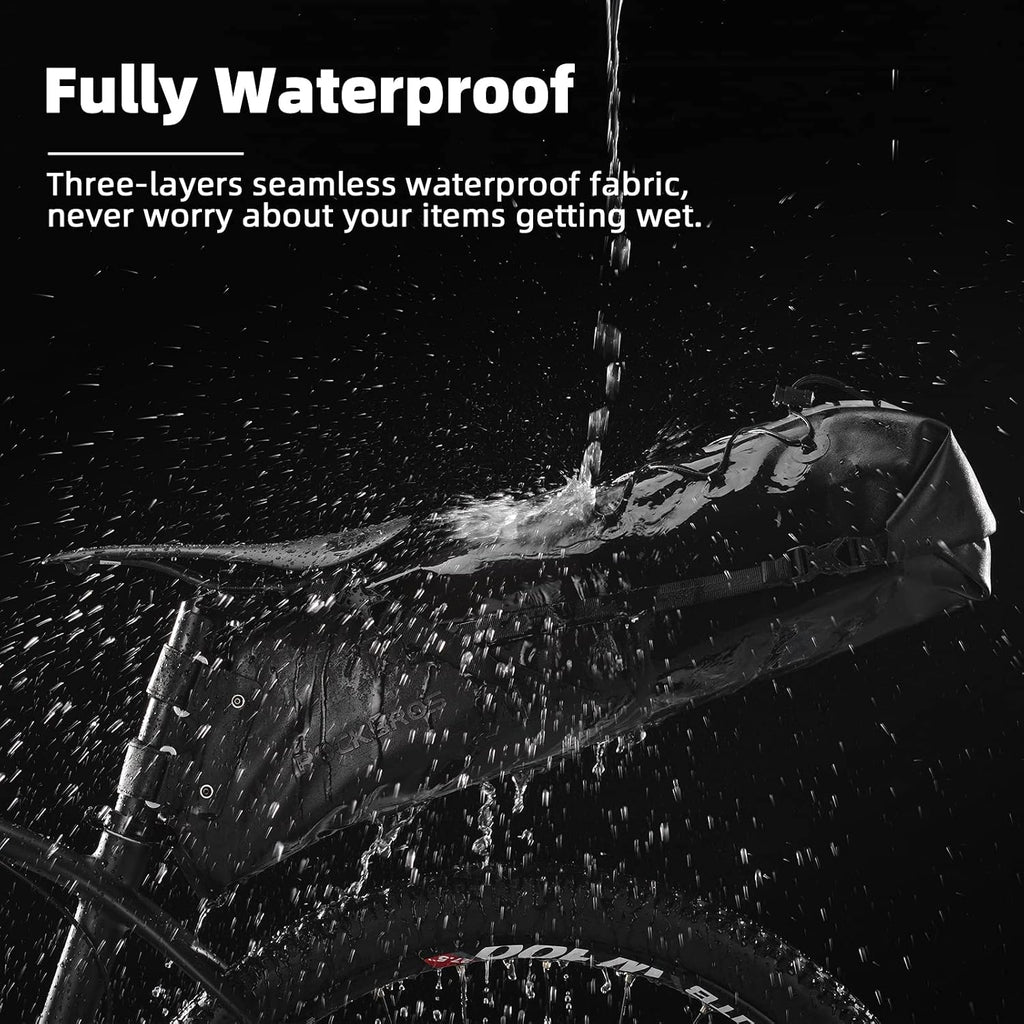 ROCKBROS Bike Saddle Bag Waterproof Bikepacking Bag 15L Bicycle Seat Bag