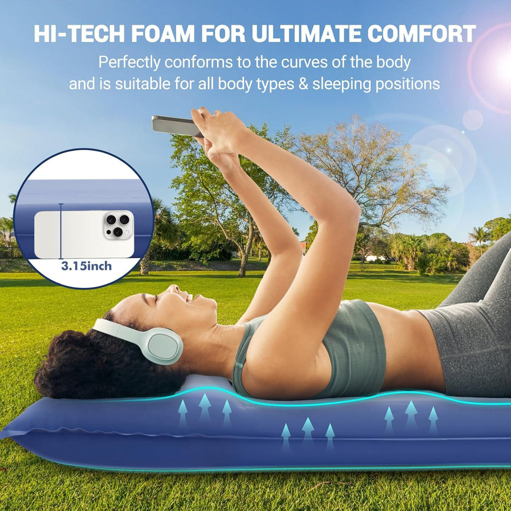 Elegear Self Inflating Sleeping Pad with Electric Pump 3.15" Memory Foam