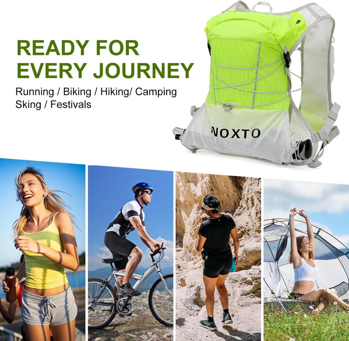IX INOXTO Running Vest Hydration Backpack, Lightweight Running Backpack Hydration Pack with 1.6L Water Bladder Daypack for Trail Running Hiking Cycling Race Marathon for Women Men
