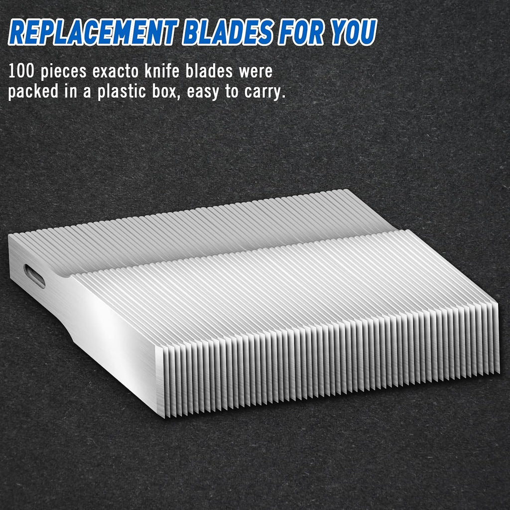 DIYSELF 100 Pack Hobby Knife Blades #18, Carbon Steel Chisel Blades