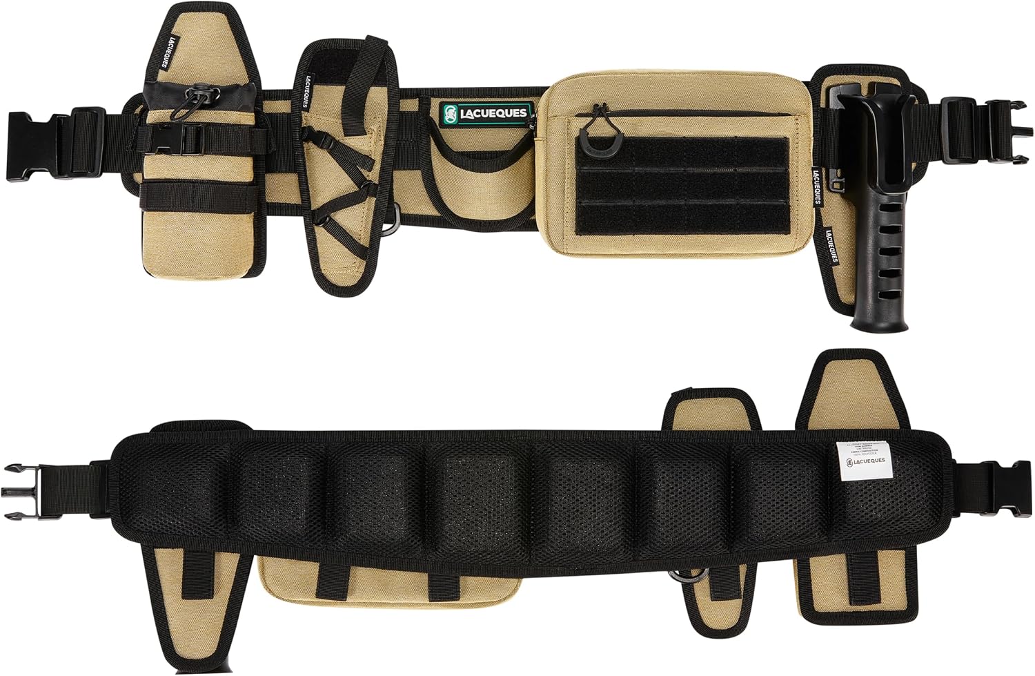 Wading Fishing Belt with Rod Holder and Tackle Pouch, Tan