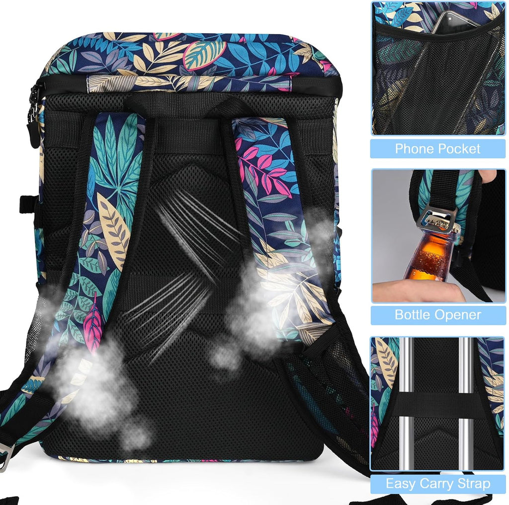 HXLGMD Backpack Coolers Insulated Leak Proof 30 Cans, Soft Sided Insulated Cooler Bags Ice Chest Backpack for Beach Travel Camping, with Reusable Ice Packs