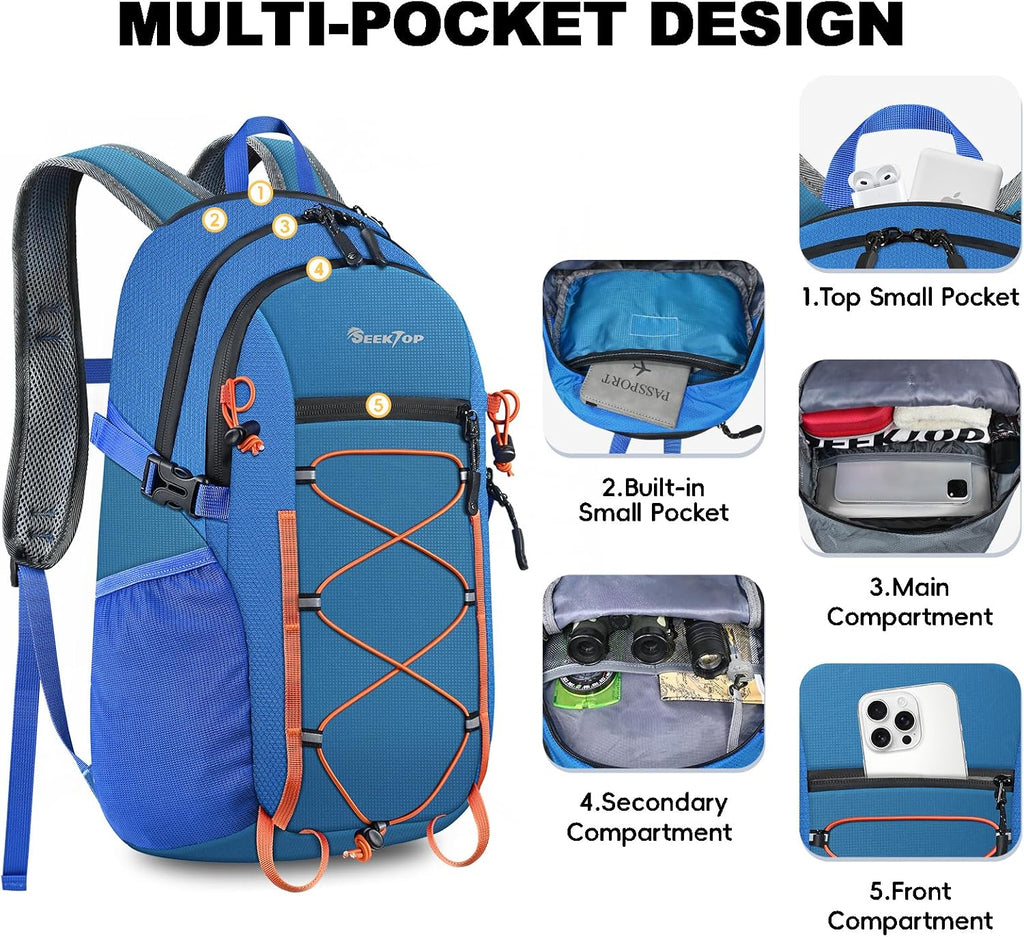 Seektop Packable Waterproof Hiking Backpack, 20L Lightweight Daypack