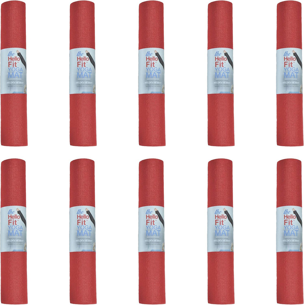 Bulk Yoga Mats, 10 Pack, 4mm Thick, 68x24in