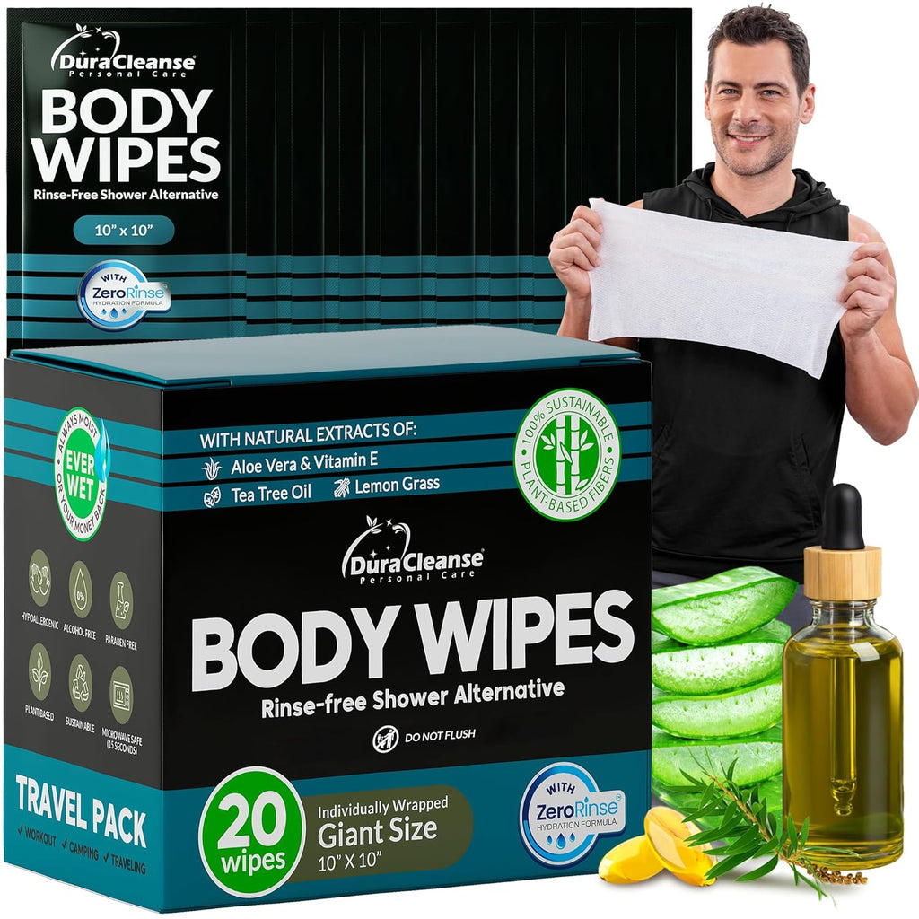 Adult Wipes for Elderly No Rinse - Body Cleansing Wipes, XL - 200 Ct (4pk)