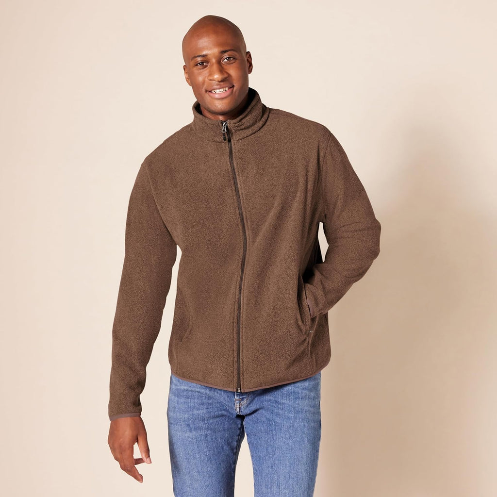 Amazon Essentials Men's Full-Zip Polar Fleece Jacket with Zippered Pockets for Cold Outdoor Weather (Available in Big & Tall)