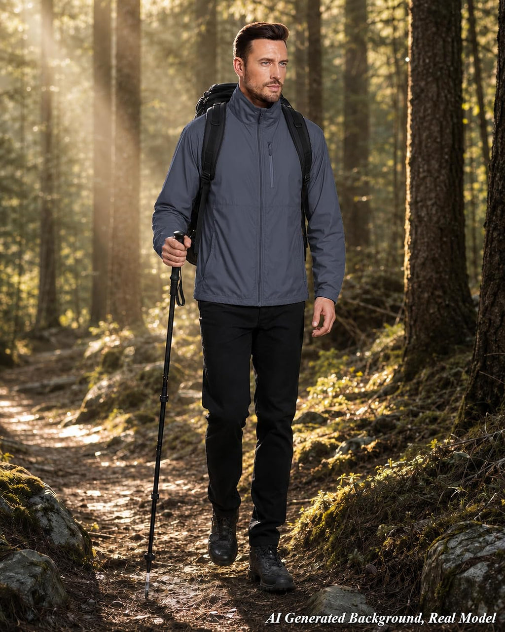Men's Windbreaker Jackets Lightweight Single-layer for Spring/Autumn