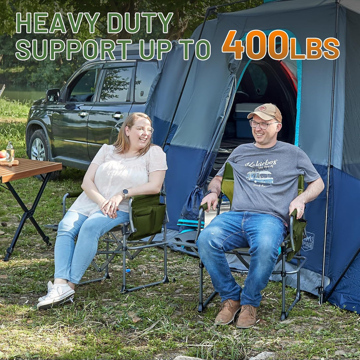 TIMBER RIDGE 400lbs Heavy Duty Camping Chair Portable Directors Chair