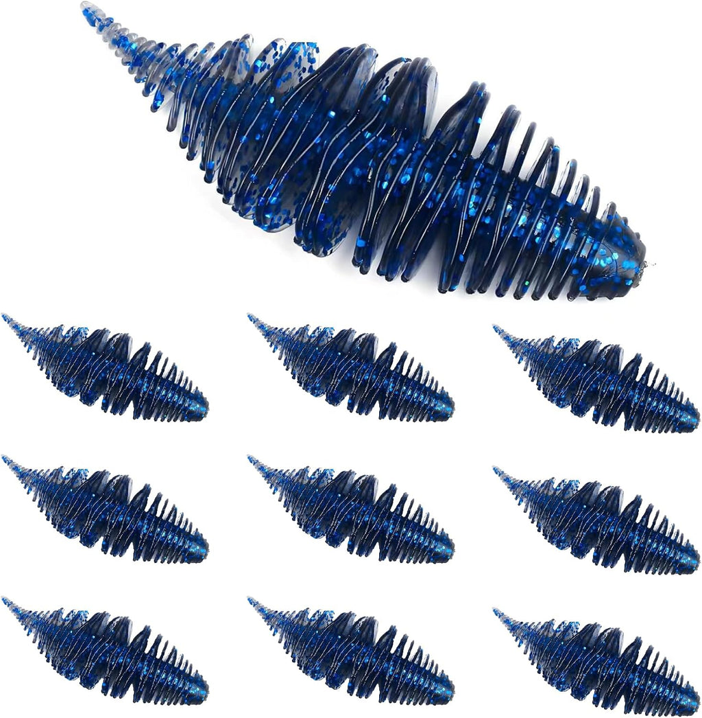 Soft Swimbait Lures, Soft Plastic Fishing Lures Kit, Bass Fishing Lure Swim Baits with 5 Color, Threaded Small Needle Tail for Trout, Crappie, Bass, Redfish, Freshwater, Saltwater