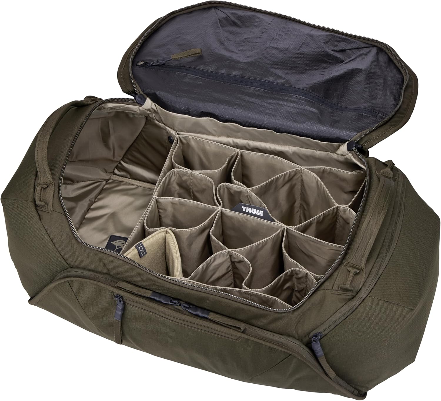 Thule RoundTrip 80L Duffel - Storage compartments to Organize and Protect Gear - Boot Bag for ski and Snowboard Travel - Soft Pocket for Goggles and Helmet - Dry Bag Included