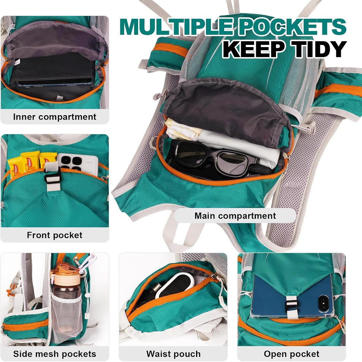 10L Small Hiking Backpack, Mini Travel Daypack for Men Women