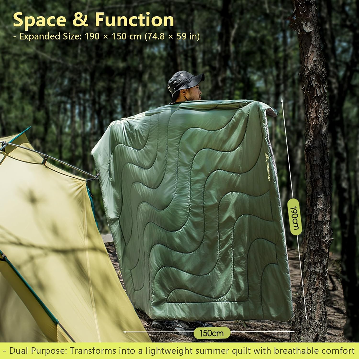 BISINNA Warm Weather Sleeping Bag Portable Lightweight Sleeping Bags