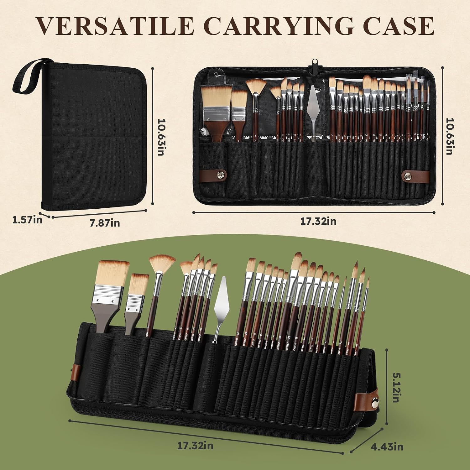 REDSHELL 26pcs Paint Brush Set, Acrylic Oil Painting Brushes for Artists