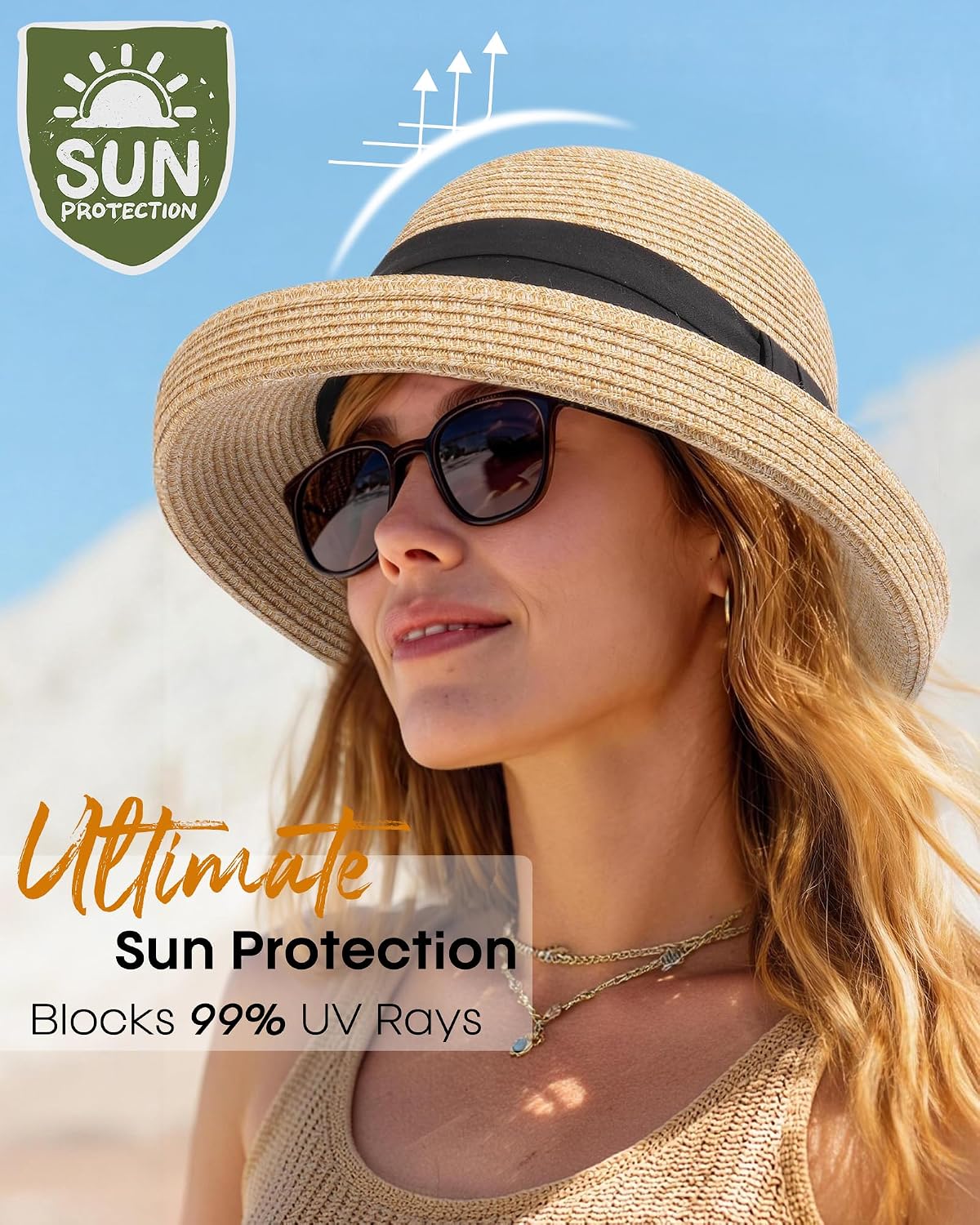 FURTALK Sun Hats for Women UPF Protection Packable Bucket Hats Vintage