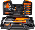 CARTMAN 39-Piece Household Tool Set, Orange Hand Kit With Storage Case