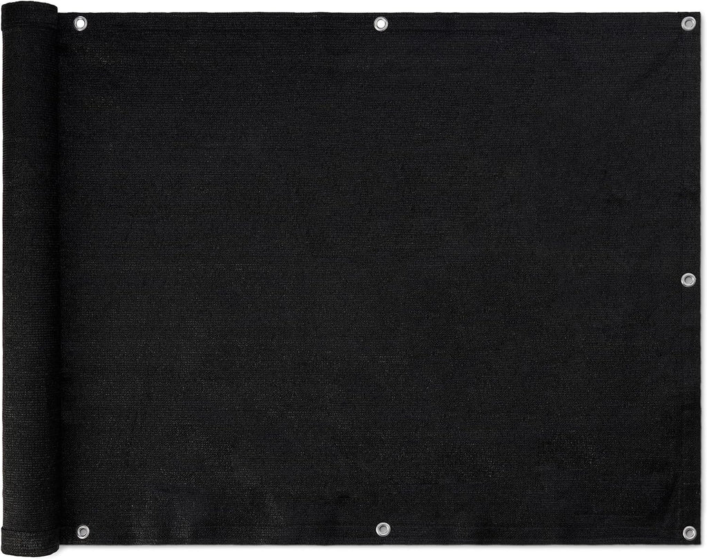 Amazon Basics Privacy Screen Fence for Outdoor Patios, Pools, Balconies, Weather-Resistant, 3 x 10 ft, Black, 1-Pack