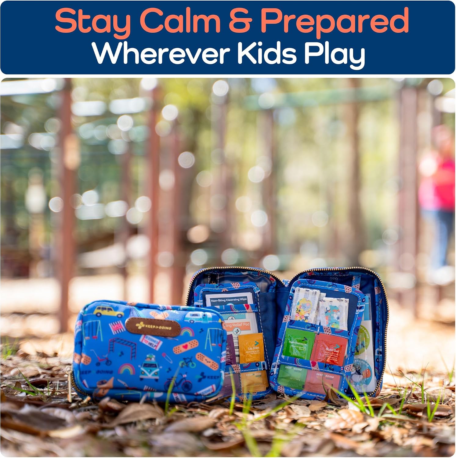 KeepGoing Travel First Aid Kit for Kids, 130 Pc. TSA-Approved Travel Size
