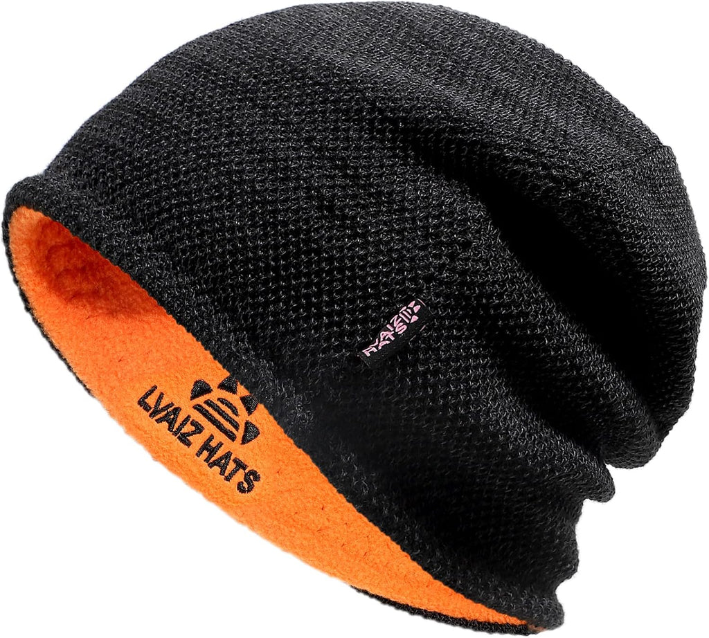 Lvaiz Winter Beanie for Men Women Warm Fleece Lined Reversible Skull Cap