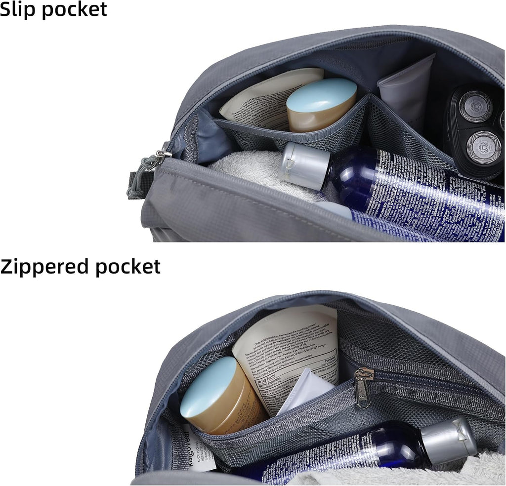 Travel Toiletry Bag 8L, Large Packing Cube with Waterproof TPU Wet/Dry Compartment