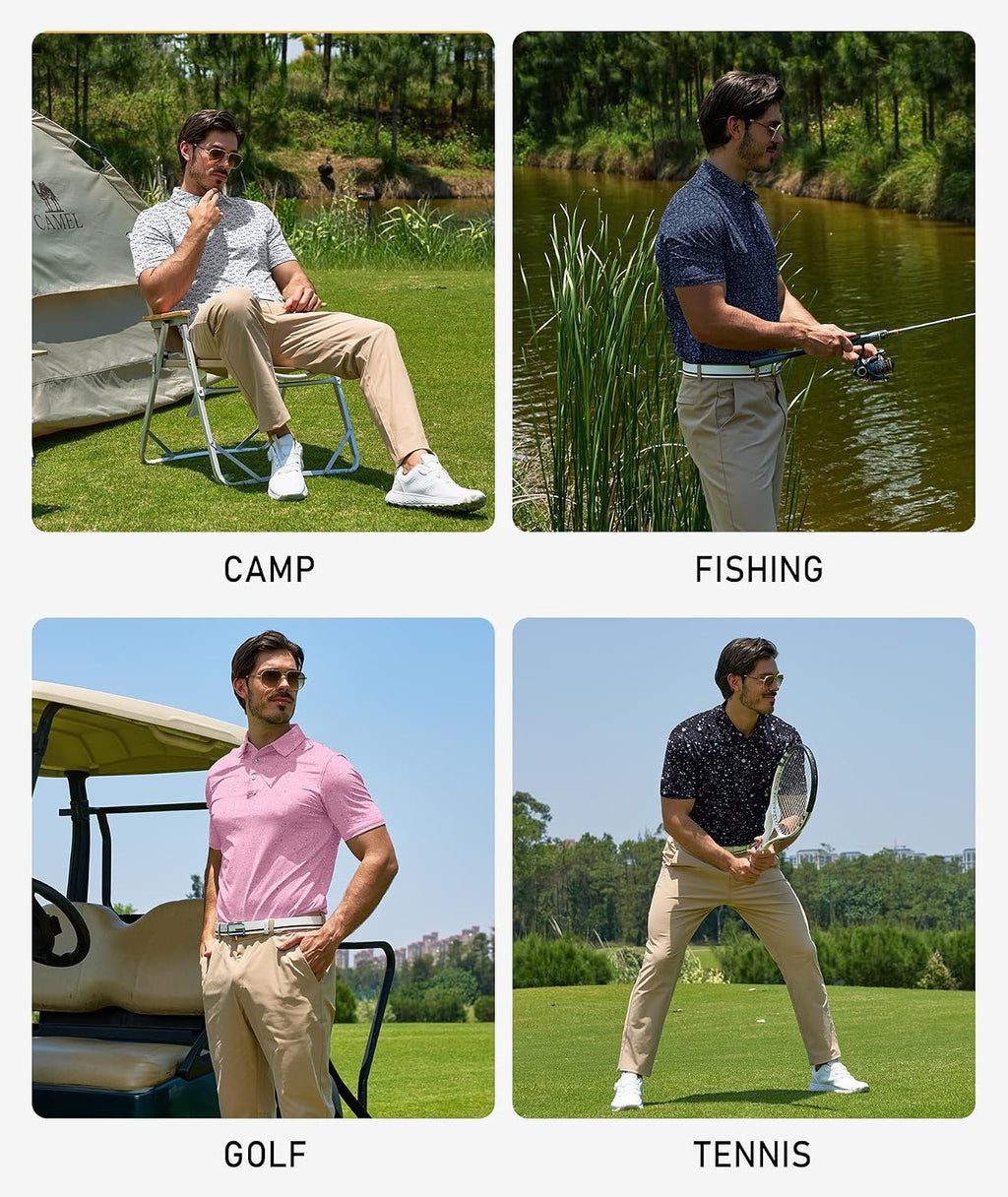 ZITY Mens Golf Polo Shirts Short Sleeve UPF 50+ Moisture Wicking Tshirt