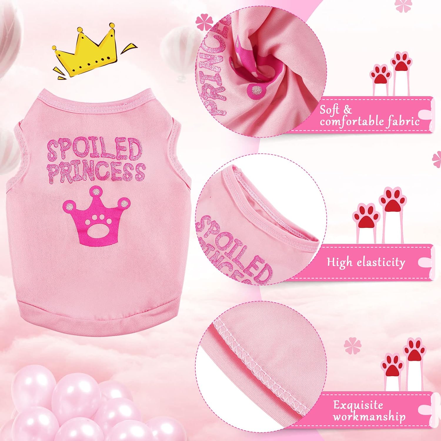 Reginary 8 Pcs Dog Shirts Girl Small Dog Clothes, Vivid Pattern, X-Small